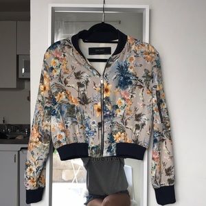 ZARA • Floral Bomber Jacket
